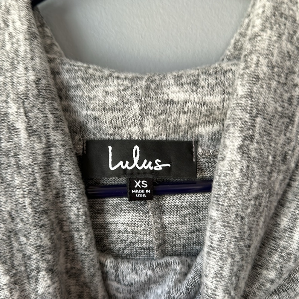 Lulus Mattea Heathered Grey Cowl Neck Midi Sweater Dress women's XS - Picture 8 of 13